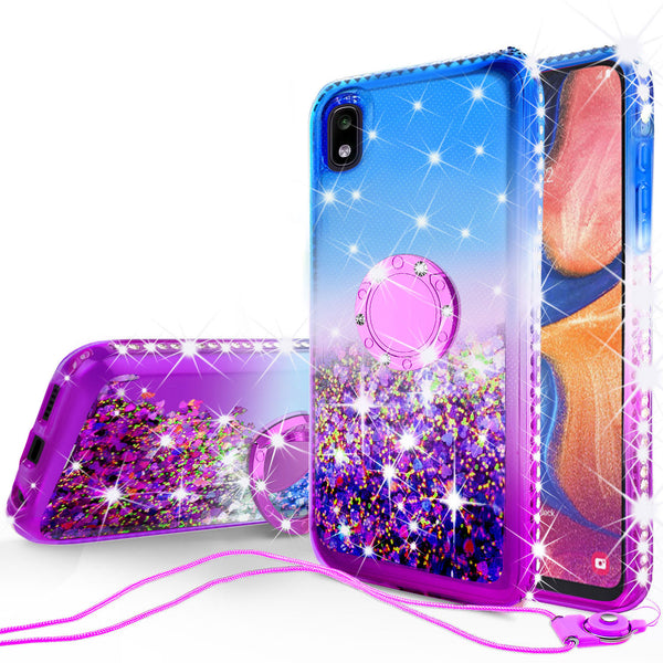glitter phone case for samsung galaxy a10e - blue/purple gradient - www.coverlabusa.com