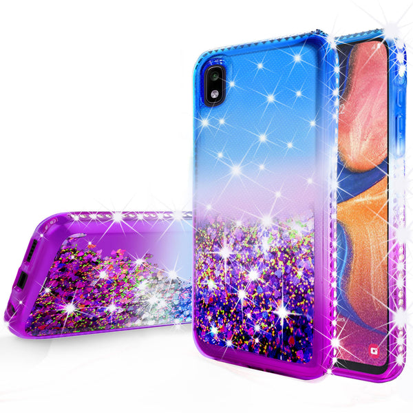 glitter phone case for samsung galaxy a10e - blue/purple gradient - www.coverlabusa.com