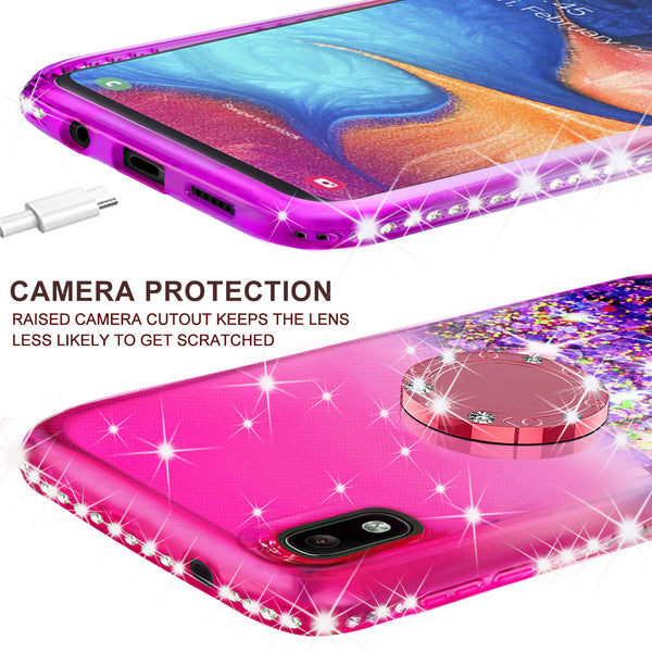 glitter phone case for motorola moto e6 - hot pink/purple gradient - www.coverlabusa.com