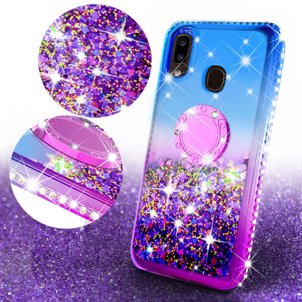 glitter phone case for samsung galaxy a20 - blue/purple gradient - www.coverlabusa.com