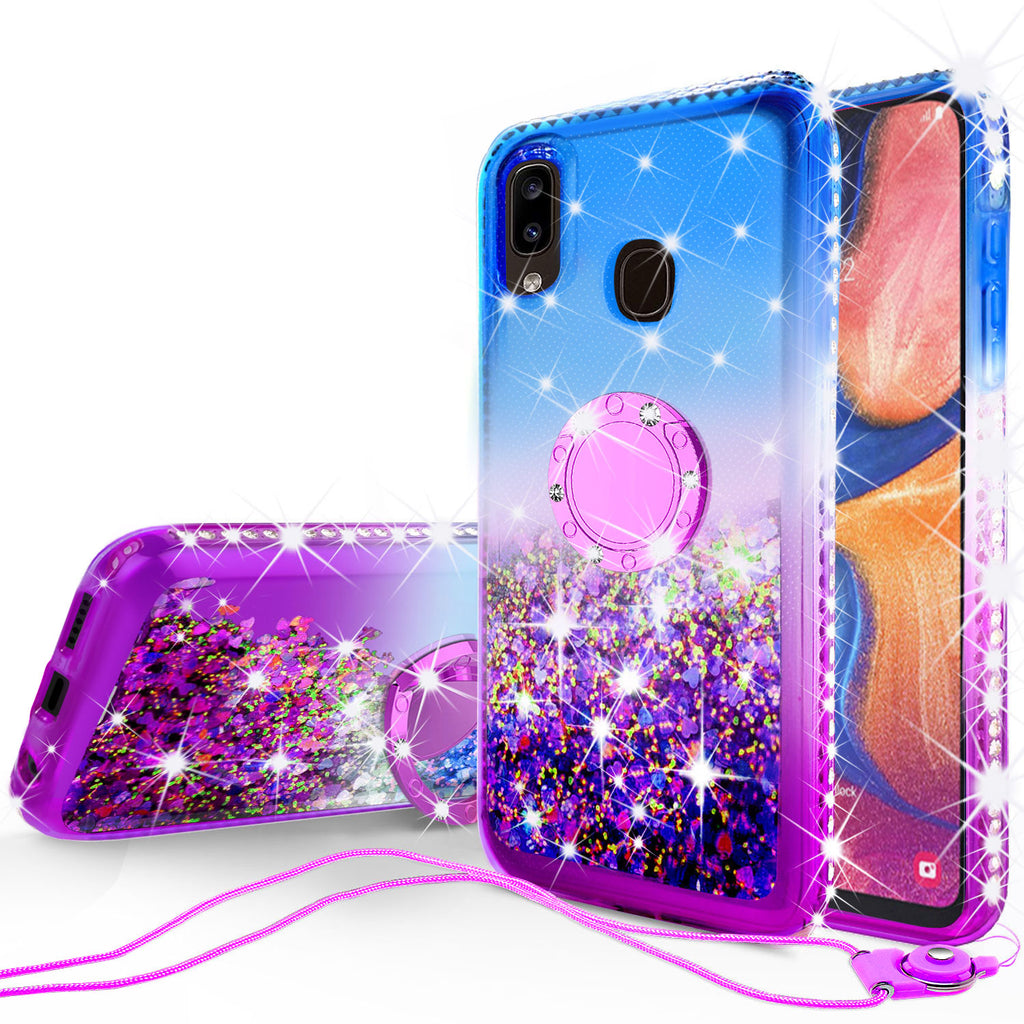 glitter phone case for samsung galaxy a20 - blue/purple gradient - www.coverlabusa.com