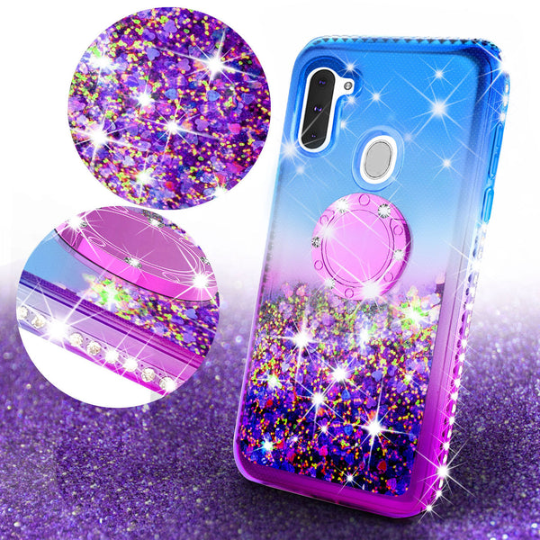 glitter phone case for samsung galaxy a11 - blue/purple gradient - www.coverlabusa.com