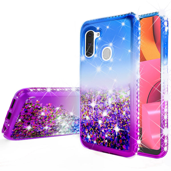 glitter phone case for samsung galaxy a11 - blue/purple gradient - www.coverlabusa.com