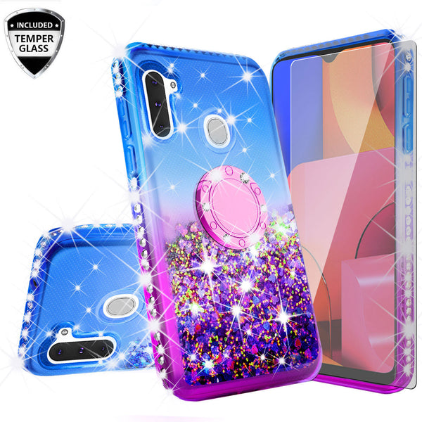 glitter phone case for samsung galaxy a11 - blue/purple gradient - www.coverlabusa.com