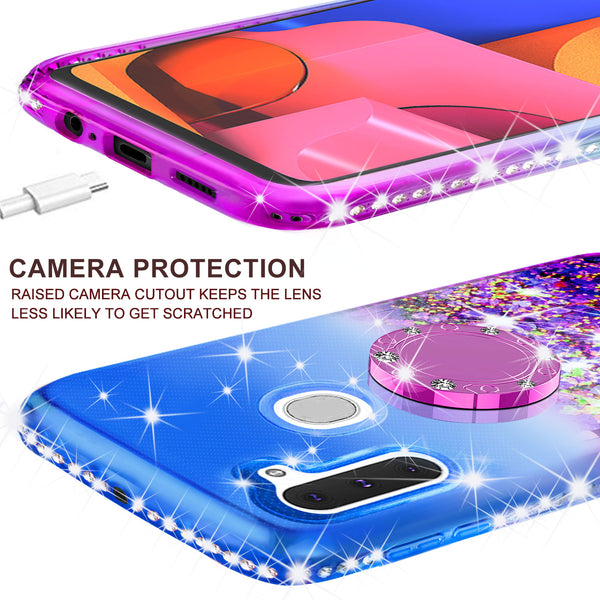 glitter phone case for samsung galaxy a11 - blue/purple gradient - www.coverlabusa.com