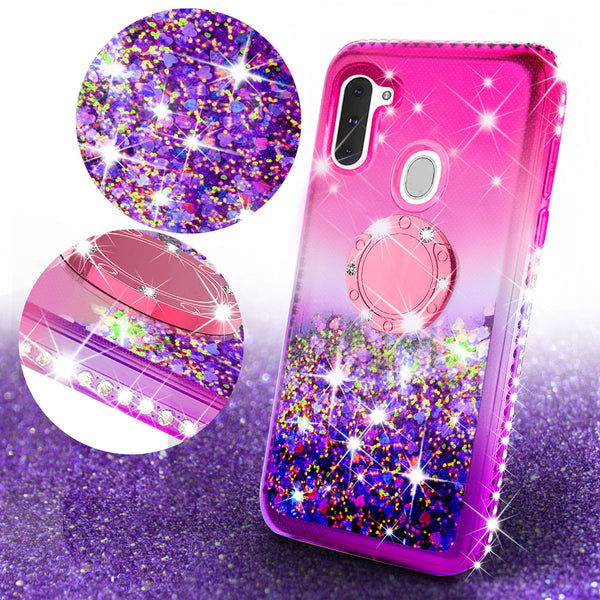 glitter phone case for samsung galaxy a21 - hot pink/purple gradient - www.coverlabusa.com
