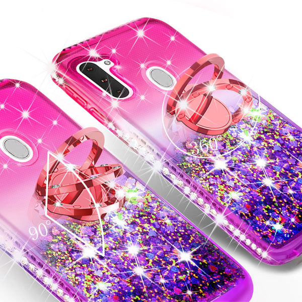 glitter phone case for motorola moto g stylus - hot pink/purple gradient - www.coverlabusa.com