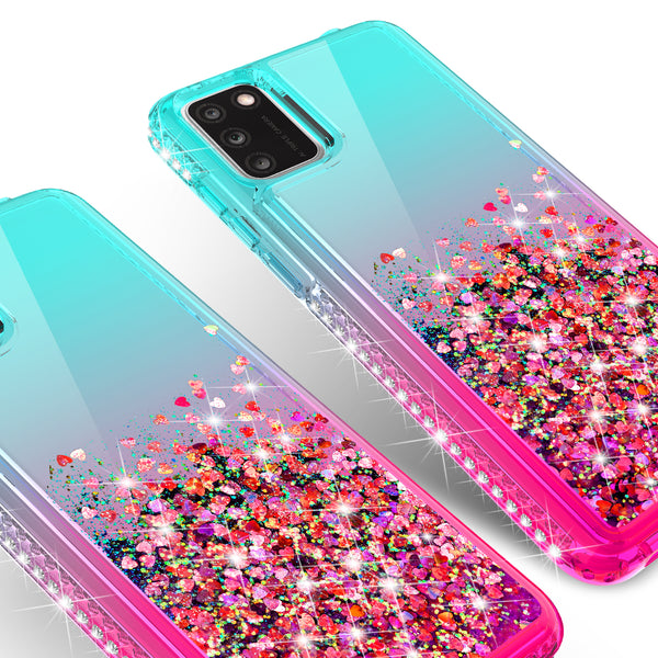 glitter phone case for tcl a3x - teal/pink gradient - www.coverlabusa.com