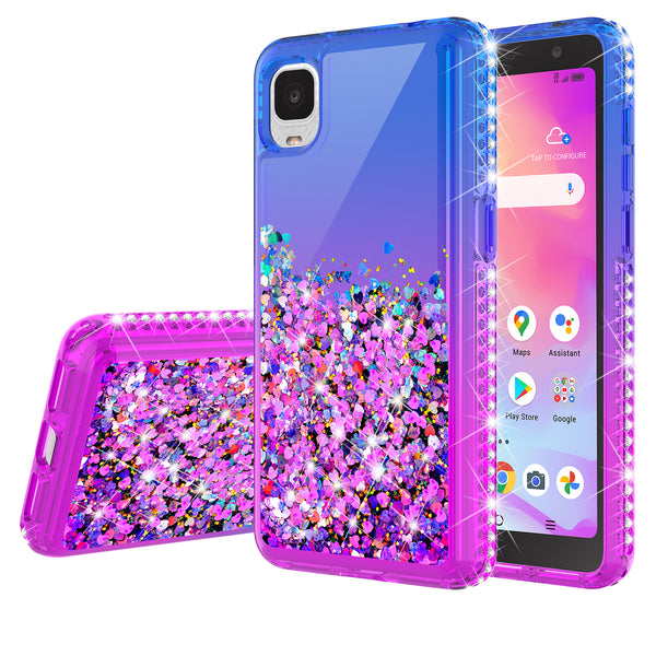 glitter phone case for tcl a3 - blue/purple gradient - www.coverlabusa.com