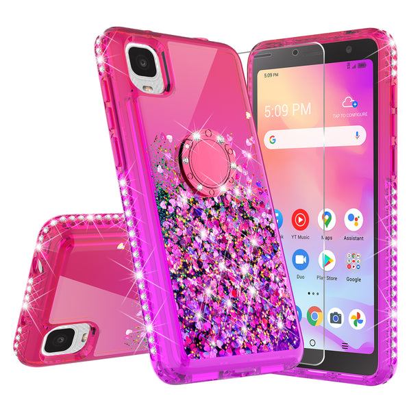 glitter phone case for tcl a3 - hot pink/purple gradient - www.coverlabusa.com
