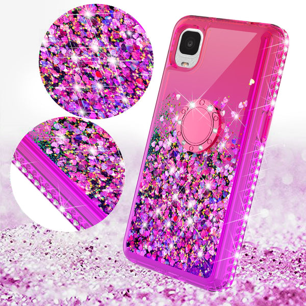 glitter phone case for tcl a3 - hot pink/purple gradient - www.coverlabusa.com