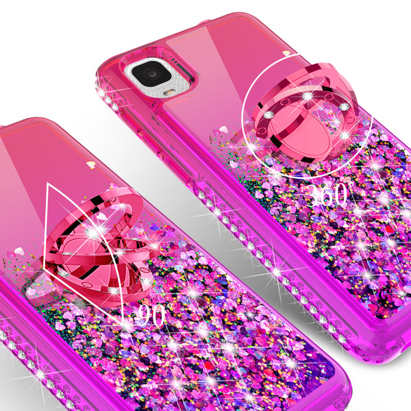 glitter phone case for tcl a3 - hot pink/purple gradient - www.coverlabusa.com