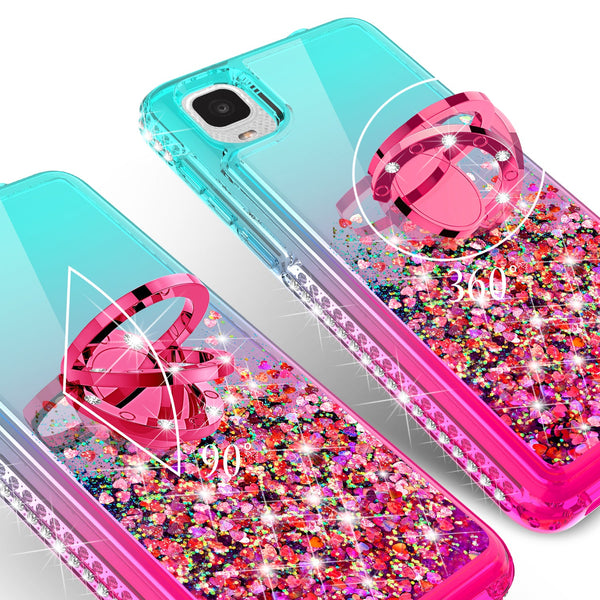 glitter phone case for tcl a3 - teal/pink gradient - www.coverlabusa.com