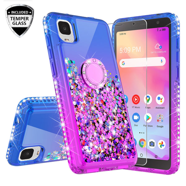 glitter phone case for tcl a3 - blue/purple gradient - www.coverlabusa.com