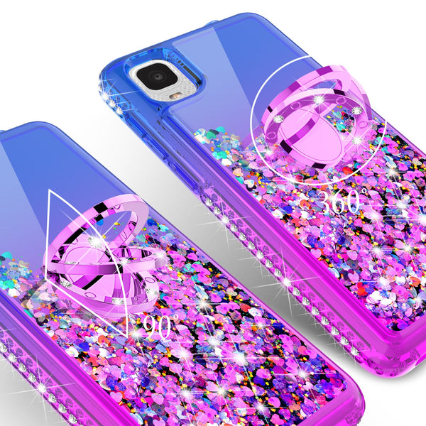 glitter phone case for tcl a3 - blue/purple gradient - www.coverlabusa.com