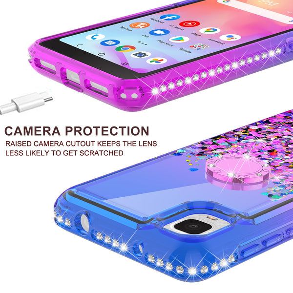 glitter phone case for tcl a3 - blue/purple gradient - www.coverlabusa.com