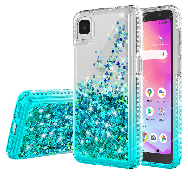 clear liquid phone case for tcl a3 - teal - www.coverlabusa.com