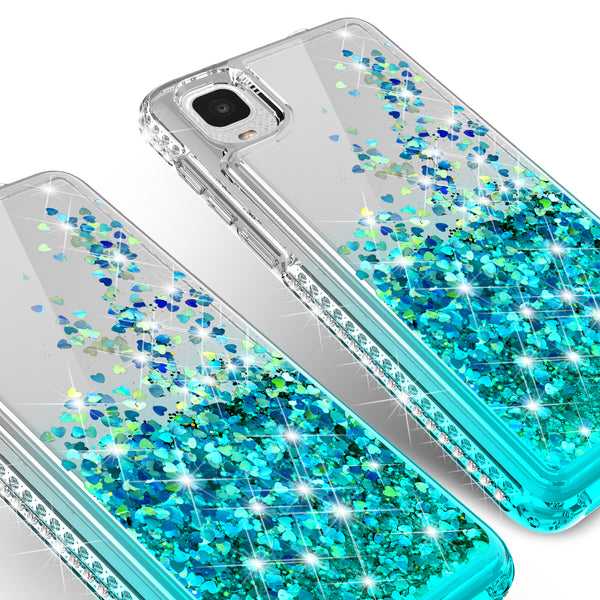 clear liquid phone case for tcl a3 - teal - www.coverlabusa.com