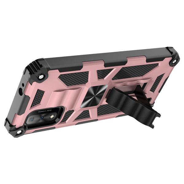 ring car mount kickstand hyhrid phone case for wiko ride 3 - rose gold - www.coverlabusa.com