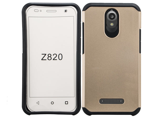 ZTE Obsidian Slim Hybrid Dual Layer Case - Gold/Black - www.coverlabusa.com