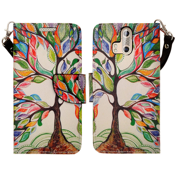 ZTE Axon Pro leather wallet case - colorful tree - www.coverlabusa.com