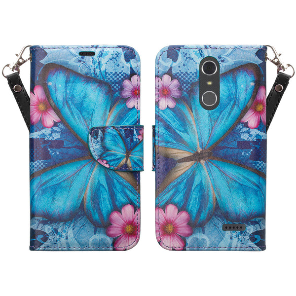 zte grand x4 blue butterfly wallet case - www.coverlabusa.com