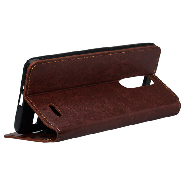 ZTE Grand X4 leather wallet case - brown - www.coverlabusa.com