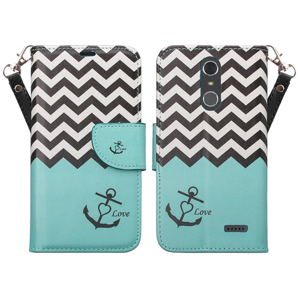 zte grand x4 teal anchor wallet case - www.coverlabusa.com