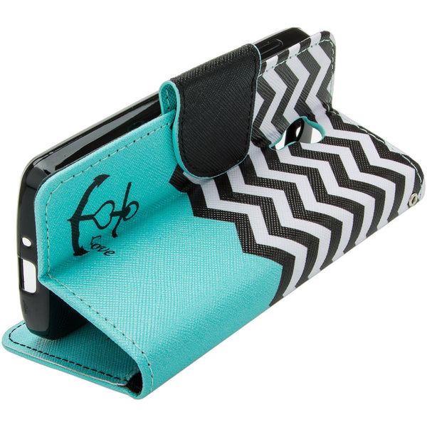 ZTE Ultra Case | ZTE Uhura | ZTE Quest Wallet Case - Teal Anchor - www.coverlabusa.com