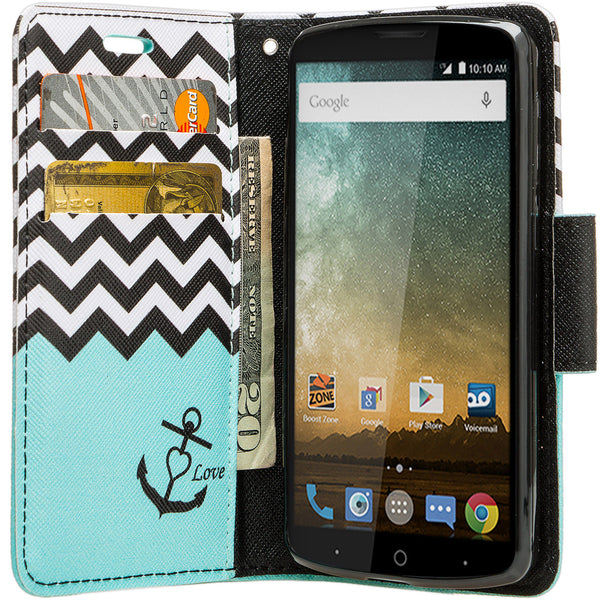 ZTE Ultra Case | ZTE Uhura | ZTE Quest Wallet Case - Teal Anchor - www.coverlabusa.com