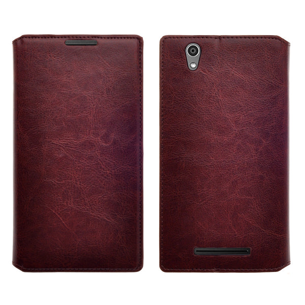 ZTE ZMAX leather wallet case - brown - www.coverlabusa.com