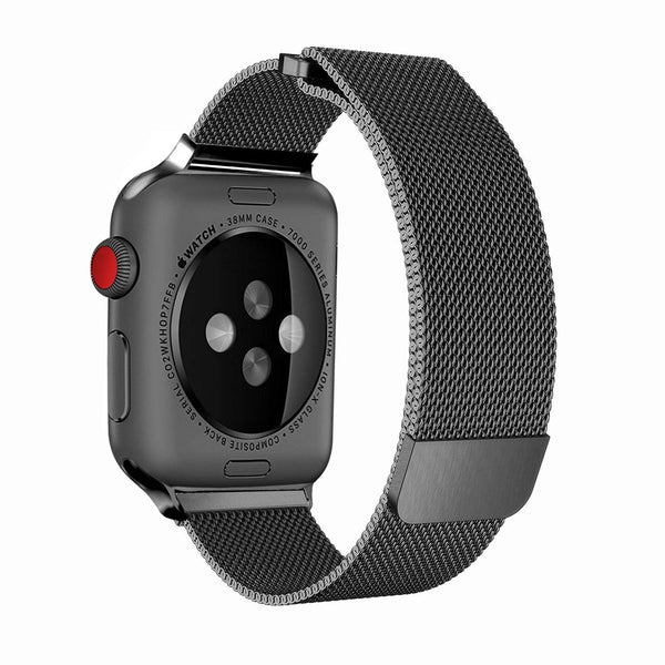 Stainless Steel Mesh Milanese Loop Compatible for Apple Watch Band with Case 42mm, Adjustable Magnetic Closure Replacement Wristband iWatch Band for Apple Watch Series 3 2 1 - Black