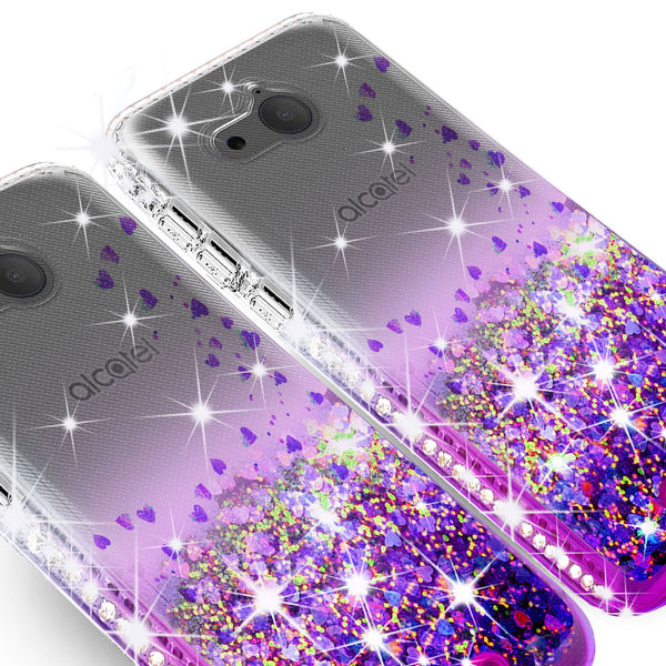 clear liquid phone case for alcatel tetra - purple - www.coverlabusa.com