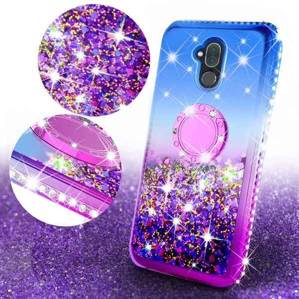 glitter ring phone case for Alcatel 7 - blue gradient - www.coverlabusa.com 