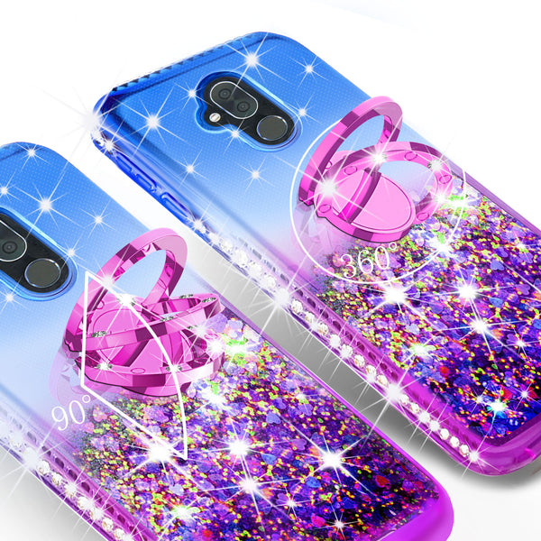 glitter ring phone case for Alcatel 7 - blue gradient - www.coverlabusa.com 