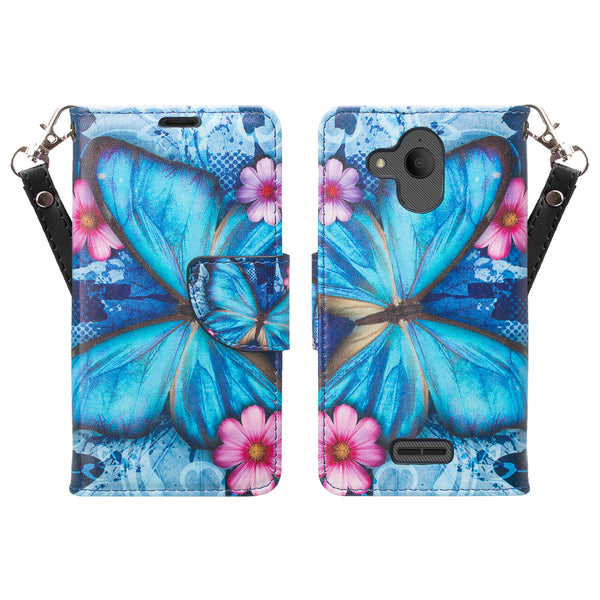 alcatel verso wallet case - blue butterfly - www.coverlabusa.com