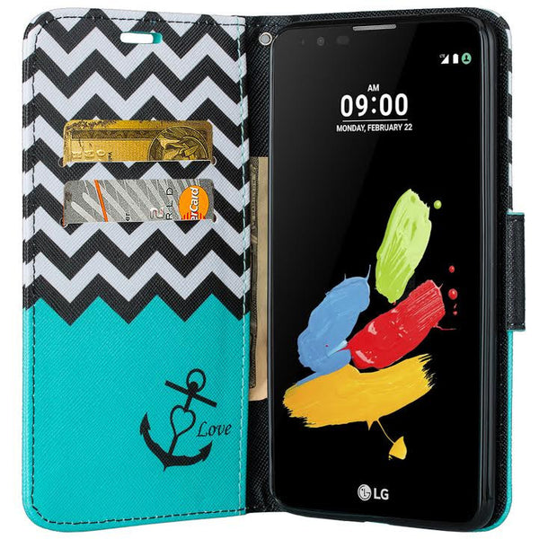 lg stylo 2 plus wallet case - teal anchor - www.coverlabusa.com