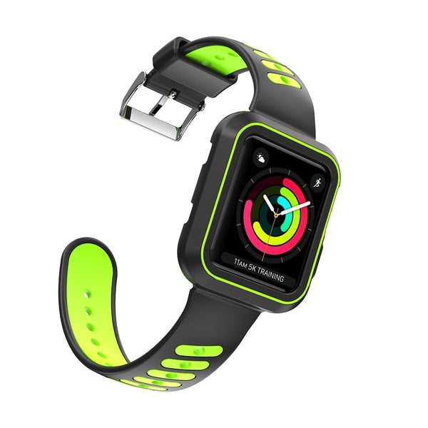 Nylon Sport Loop Replacement Strap for iWatch Apple Watch Series 3,Series 2, Series1,Hermes,Nike+- black+green - www.coverlabusa.com