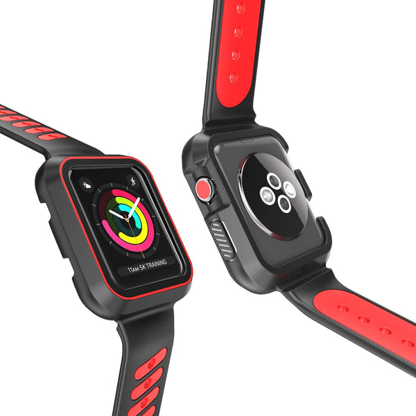 Nylon Sport Loop Replacement Strap for iWatch Apple Watch Series 3,Series 2, Series1,Hermes,Nike+- black+red - www.coverlabusa.com