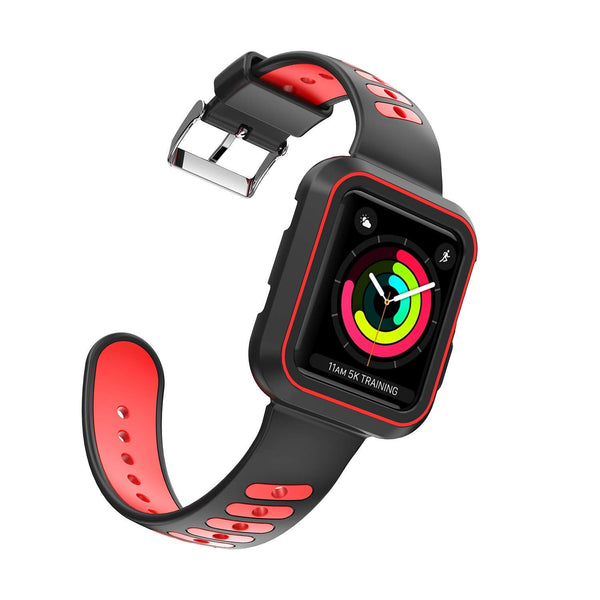 Nylon Sport Loop Replacement Strap for iWatch Apple Watch Series 3,Series 2, Series1,Hermes,Nike+- black+red - www.coverlabusa.com