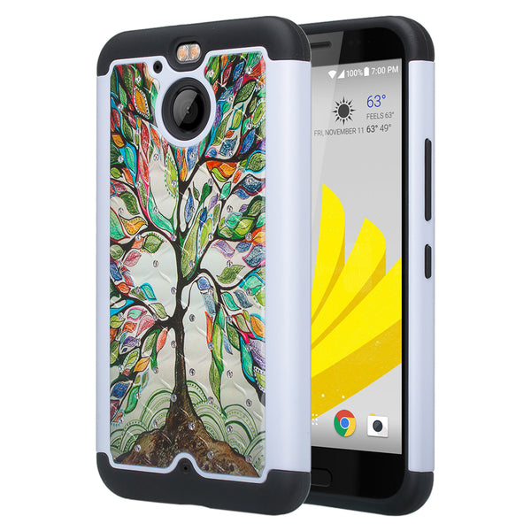 HTC Bolt Case, Diamond Hybrid Protective Cover - Vibrant Tree- www.coverlabusa.com