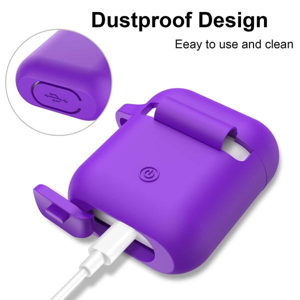 apple airpods charging case silicone cover - www.coverlabusa.com - purple