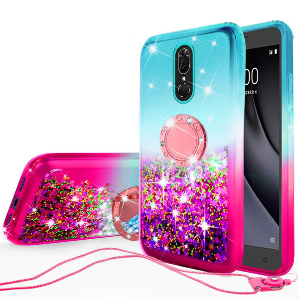 glitter phone case for nokia 3.1 plus - teal/pink gradient - www.coverlabusa.com