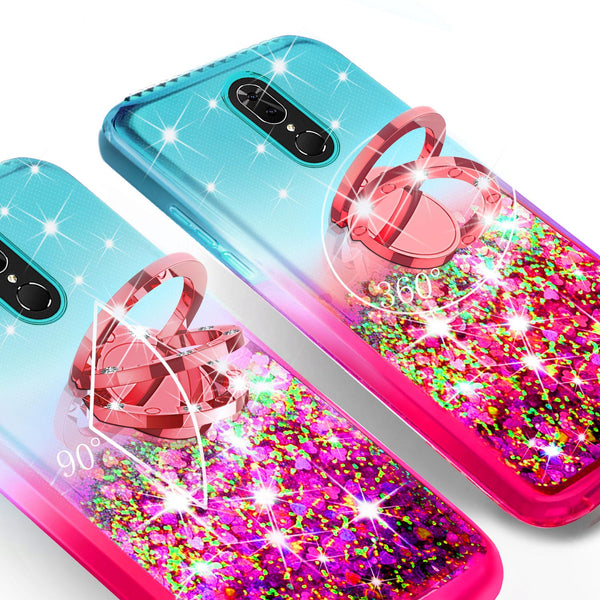 glitter phone case for nokia 3.1 plus - teal/pink gradient - www.coverlabusa.com
