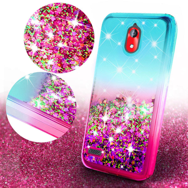 glitter phone case for coolpad legacy go - teal/pink gradient - www.coverlabusa.com