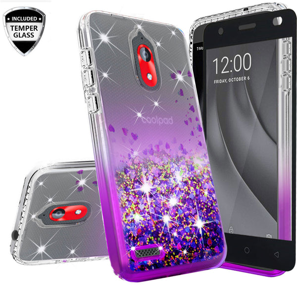 clear liquid phone case for coolpad legacy go - purple - www.coverlabusa.com