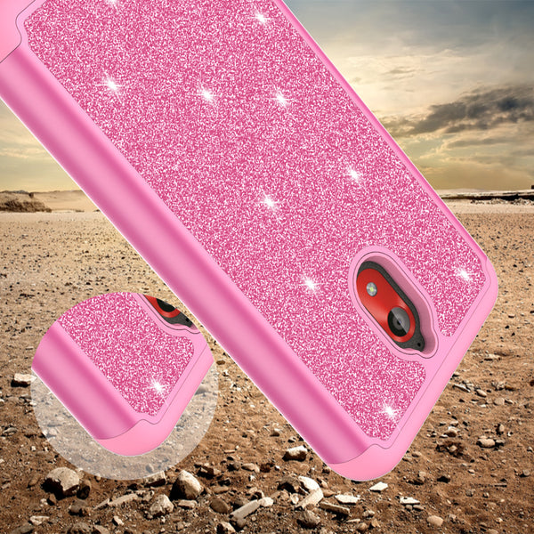 Coolpad Legacy Go Glitter Hybrid Case - Hot Pink - www.coverlabusa.com