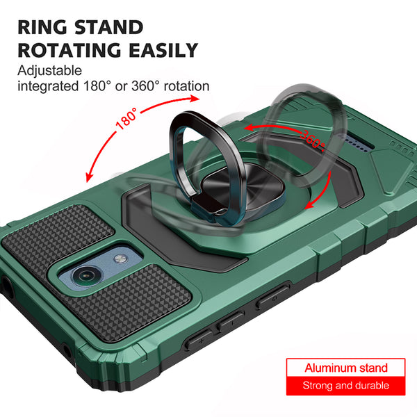 ring kickstand hyhrid phone case for cricket vision 3 - teal - www.coverlabusa.com
