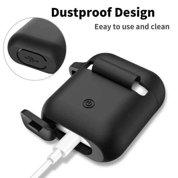 apple airpods charging case silicone cover - www.coverlabusa.com - black