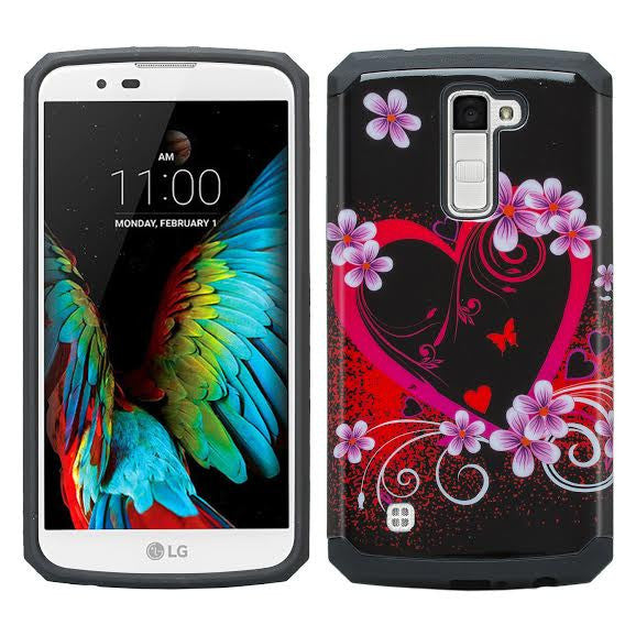 LG K8, LG Escape 3 hybrid case - heart butterflies - www.coverlabusa.com
